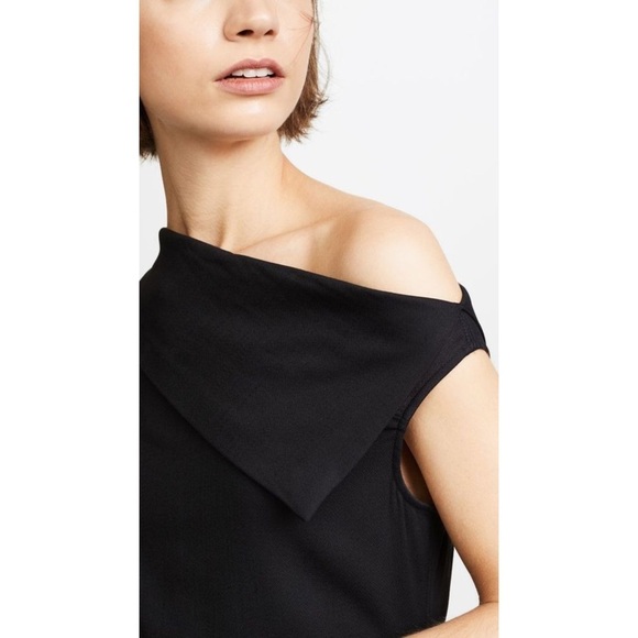 NWT Helmut Lang Black Asymmetrical Mini Dress Size 0 - Picture 4 of 12